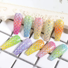 10 Sheets Mermaid Nail Foil Stickers for DIY Nail Decoration