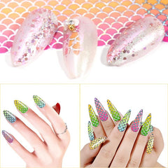10 Sheets Mermaid Nail Foil Stickers for DIY Nail Decoration