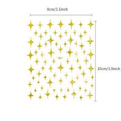 3D Golden Silvery Nail Art Stickers Self Adhesive Decals for Acrylic Nails
