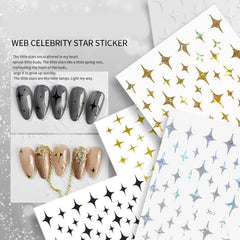 3D Golden Silvery Nail Art Stickers Self Adhesive Decals for Acrylic Nails