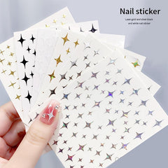 3D Golden Silvery Nail Art Stickers Self Adhesive Decals for Acrylic Nails
