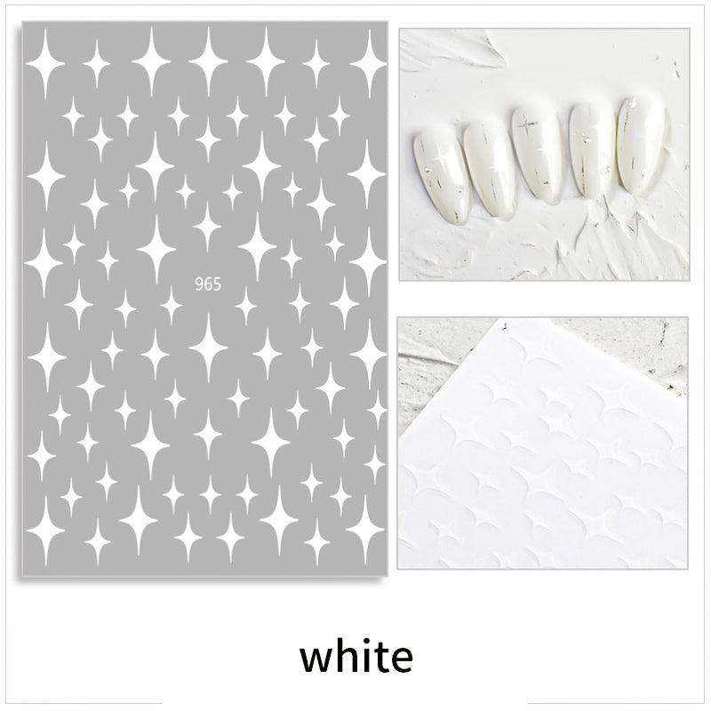 3D Golden Silvery Nail Art Stickers Self Adhesive Decals for Acrylic Nails