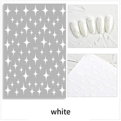 3D Golden Silvery Nail Art Stickers Self Adhesive Decals for Acrylic Nails
