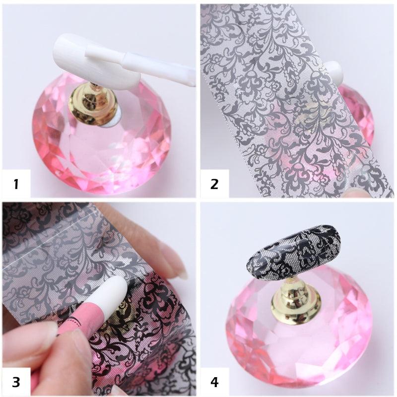 10 Sheets Christmas Nail Transfer Foil Set Snow Flower Elk Santa Adhesive Paper