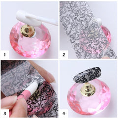 10 Sheets Christmas Nail Transfer Foil Set Snow Flower Elk Santa Adhesive Paper