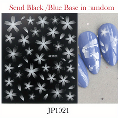 Rose Feather 3D Nail Art Stickers Self Adhesive DIY Nail Decals