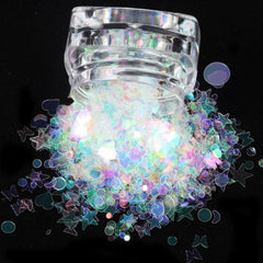 Holographic Nail Art Glitter Star Heart Flakes Mermaid Sequins Decoration