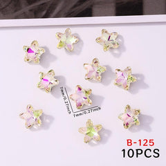 10pcs Glass Crystal Aurora 3D Nail Art Gemstones
