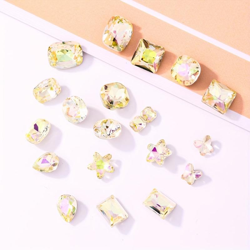 10pcs Glass Crystal Aurora 3D Nail Art Gemstones