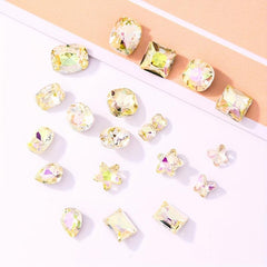 10pcs Glass Crystal Aurora 3D Nail Art Gemstones