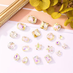 10pcs Glass Crystal Aurora 3D Nail Art Gemstones