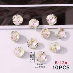 10pcs Glass Crystal Aurora 3D Nail Art Gemstones