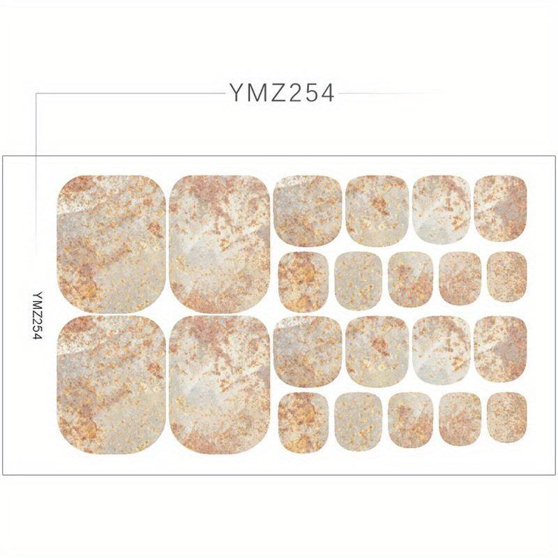 Marble Toenail Polish Self-Adhesive Stickers French Gel Full Wraps