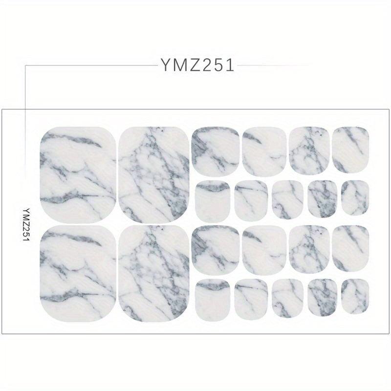 Marble Toenail Polish Self-Adhesive Stickers French Gel Full Wraps