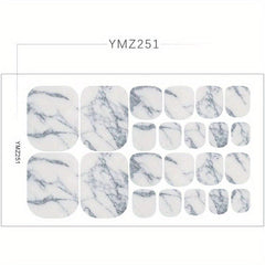 Marble Toenail Polish Self-Adhesive Stickers French Gel Full Wraps