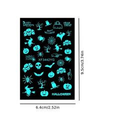 Glow In The Dark Halloween Nail Stickers Set