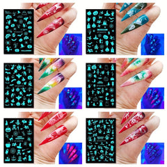 Glow In The Dark Halloween Nail Stickers Set