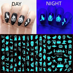 Glow In The Dark Halloween Nail Stickers Set