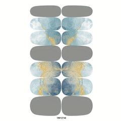 12 Sheets Gradient Marble Nail Polish Stickers for Women Girls