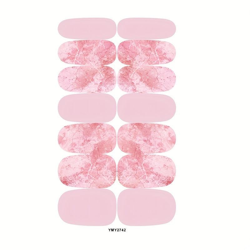 12 Sheets Gradient Marble Nail Polish Stickers for Women Girls