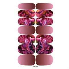 12 Sheets Gradient Marble Nail Polish Stickers for Women Girls