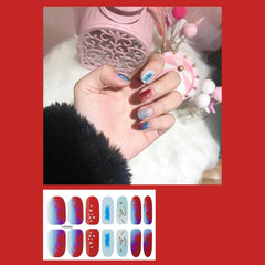 Gradient Nail Art Stickers Full Wrap Glitter Nail Decals