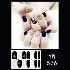 Gradient Nail Art Stickers Full Wrap Glitter Nail Decals