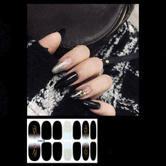 Gradient Nail Art Stickers Full Wrap Glitter Nail Decals