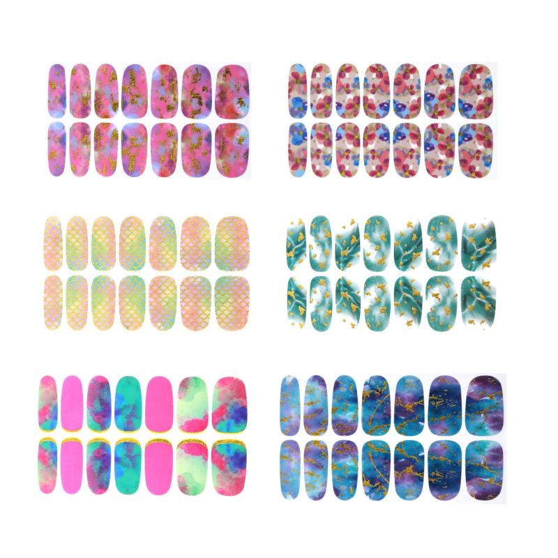 6 Sheets Nail Art Decals - Easy Manicure Transformation