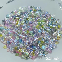 Heart Aurora Resin Stones Gel Polish Rhinestones 50 Pcs