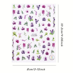 Floral 3D Nail Art Stickers for Summer & Spring Manicures
