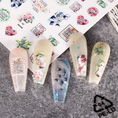 Floral 3D Nail Art Stickers for Summer & Spring Manicures