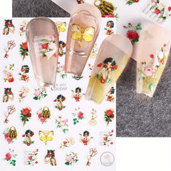 Floral 3D Nail Art Stickers for Summer & Spring Manicures