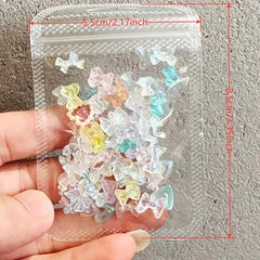 50PCS Mixed Resin Acrylic Nail Art Tips Rhinestones Decor DIY Supplies