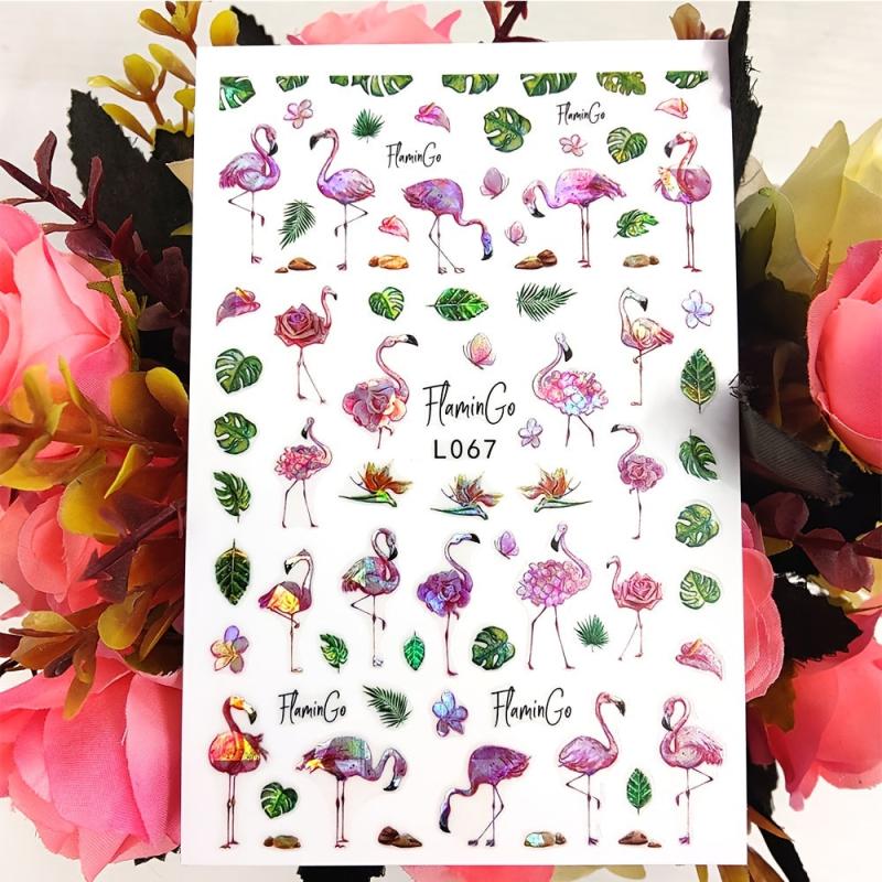 Y2K Nail Art Stickers Self Adhesive Leaf Bird Peacock Nail Decals