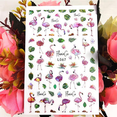 Y2K Nail Art Stickers Self Adhesive Leaf Bird Peacock Nail Decals
