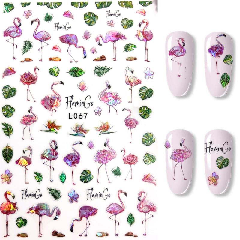 Y2K Nail Art Stickers Self Adhesive Leaf Bird Peacock Nail Decals