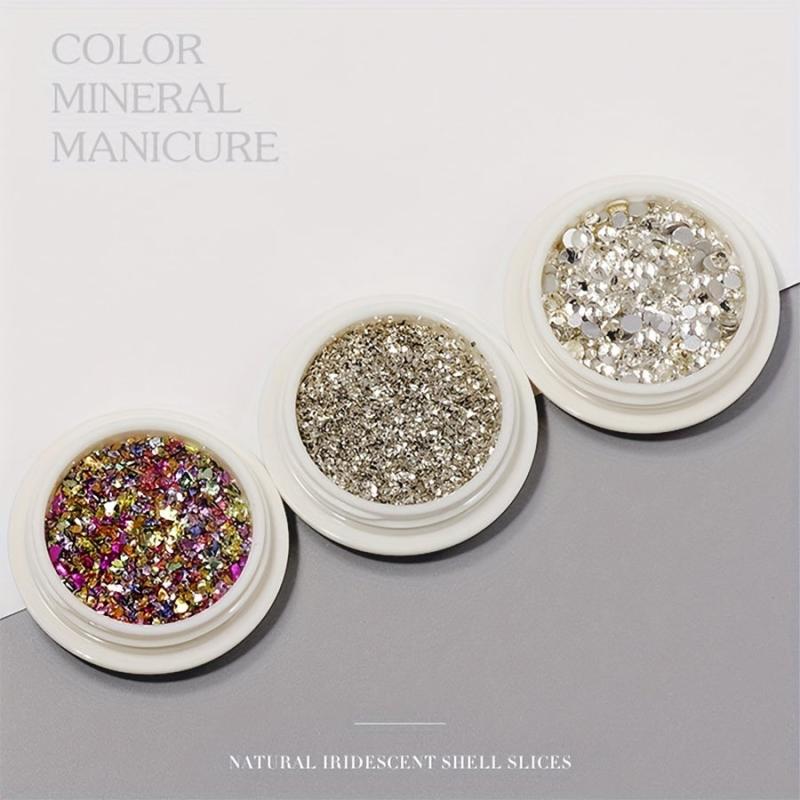Colorful Rhinestone Nail Art Gems Mix Sizes 3D Flat Bottom