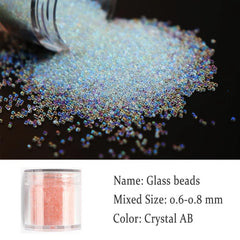 Multicolor Caviar Beads for DIY Nail Art Glass Metal Pixie Crystals