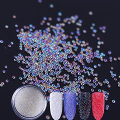 Multicolor Caviar Beads for DIY Nail Art Glass Metal Pixie Crystals