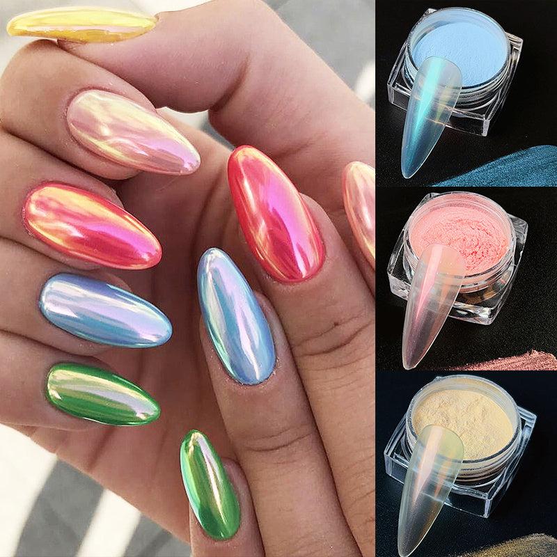 Champagne Mirror Nail Glitter Powder Flakes