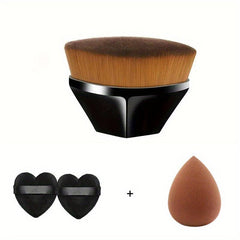 6pcs Foundation Makeup Brushes Set With Puff Triangle Powder Puff Makeup Sponge