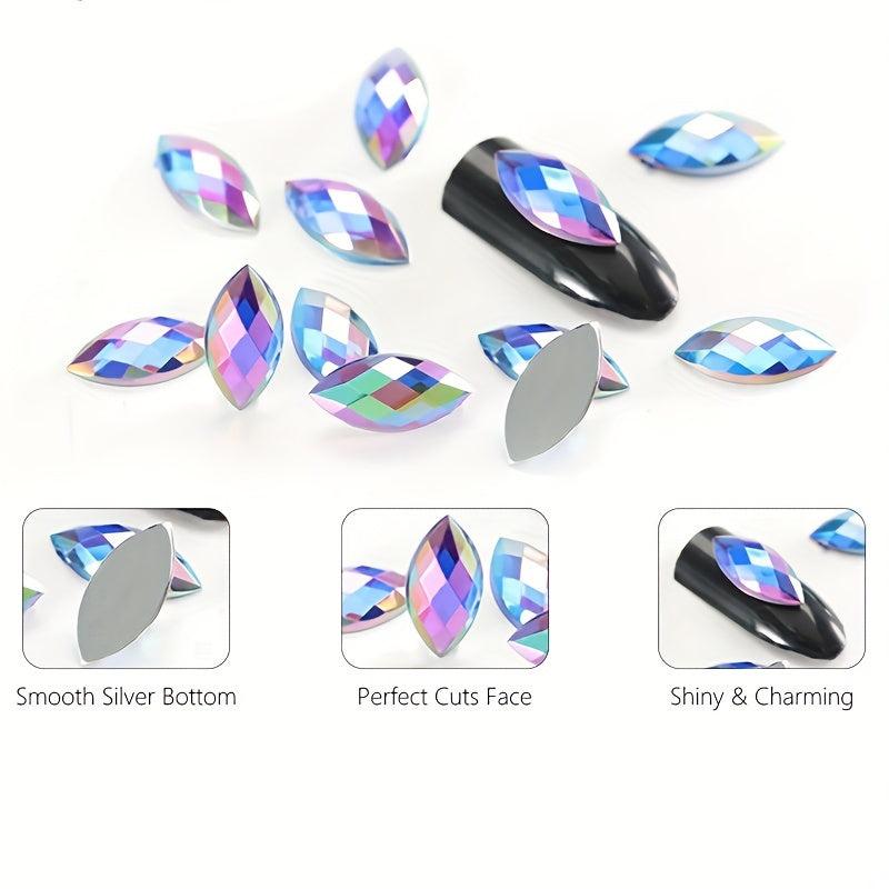 500pcs Lake AB Horse Eye Rhinestones Nail Art