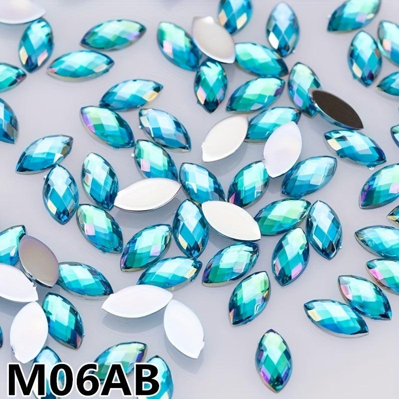 500pcs Lake AB Horse Eye Rhinestones Nail Art