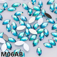 500pcs Lake AB Horse Eye Rhinestones Nail Art