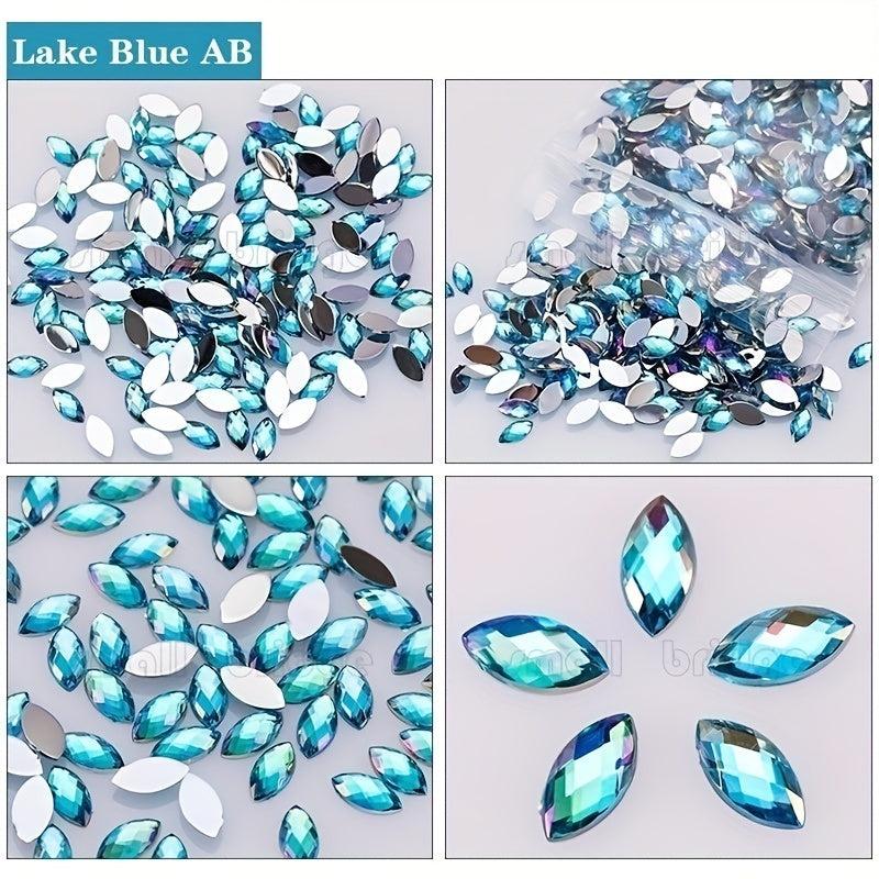 500pcs Lake AB Horse Eye Rhinestones Nail Art