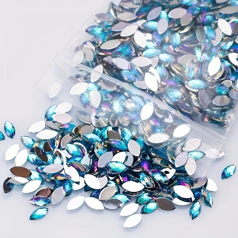 500pcs Lake AB Horse Eye Rhinestones Nail Art