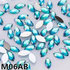 500pcs Lake AB Horse Eye Rhinestones Nail Art