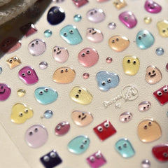 5D Cartoon Expression Nail Art Stickers Self Adhesive Decals