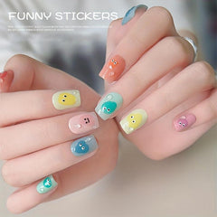 5D Cartoon Expression Nail Art Stickers Self Adhesive Decals